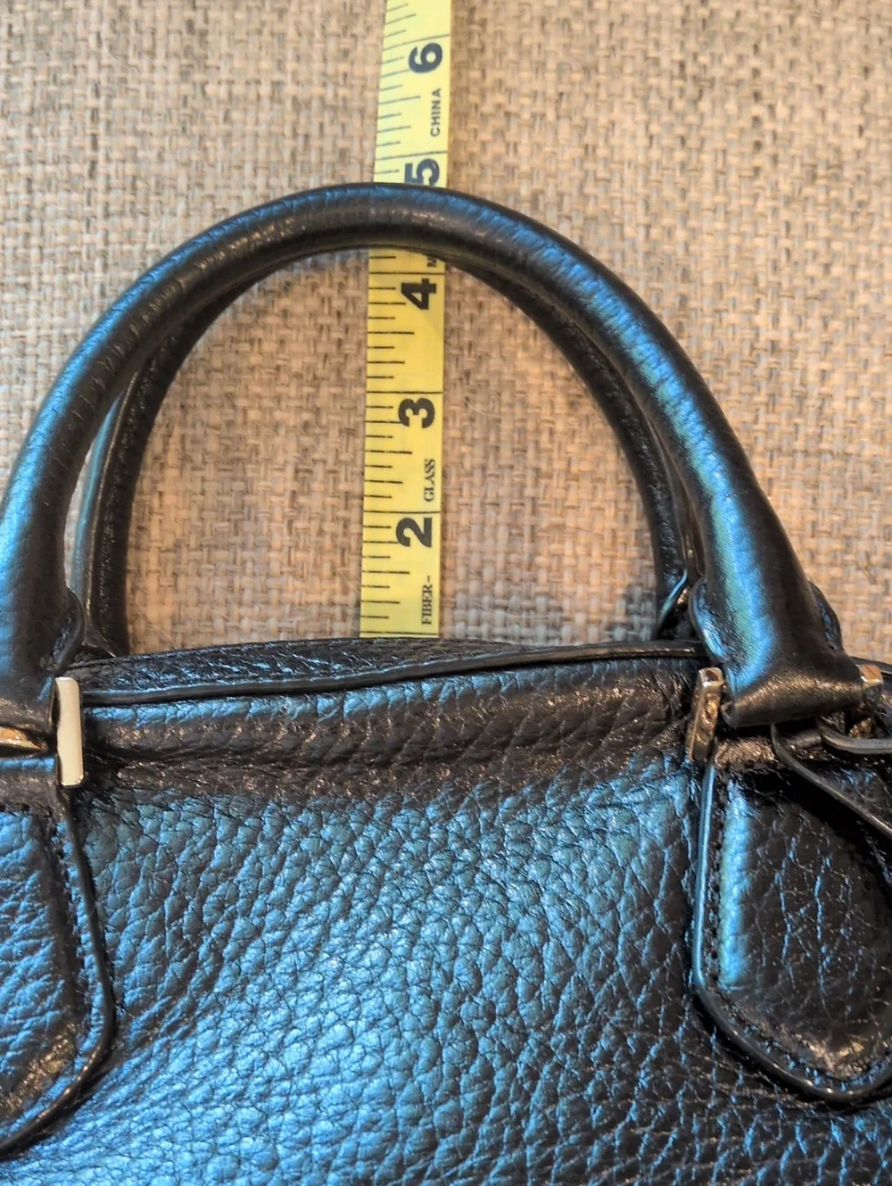 Michael Kors Smthe Dome Black Leather Satchel